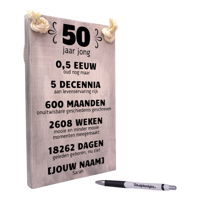 verjaardagscadeau vrouw 50 jaar